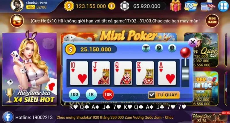 Cách quay mini poker nổ hũ hiệu quả