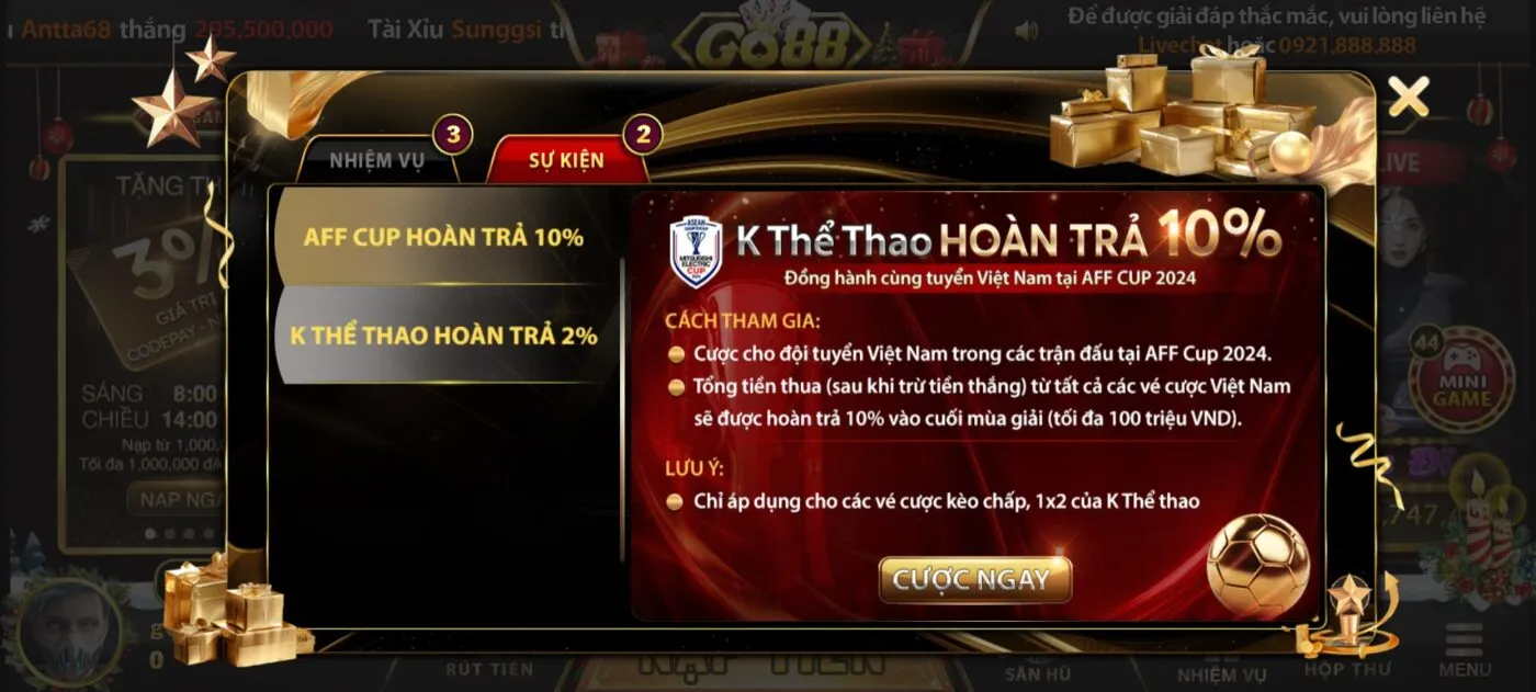 Khuyến mãi nổ hũ go88