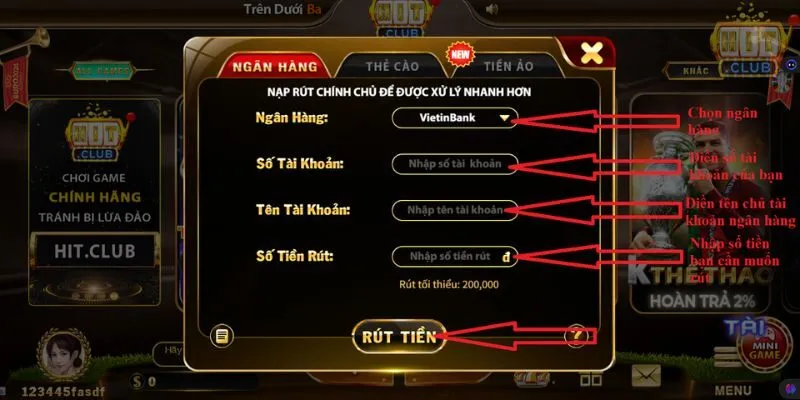 Trả lời câu hỏi Hitclub có rút được tiền không?