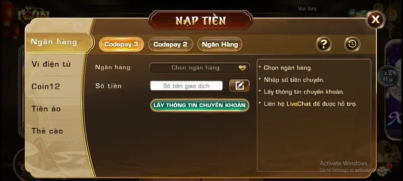 nạp tiền iwin