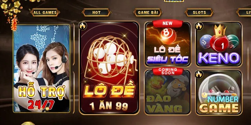 Sảnh lô đề 1 ăn 99 tại cổng game Hitclub